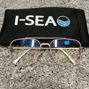 I-Sea Weston Blue Light Glasses - Pink Rim. NEVER WORN, NEW
